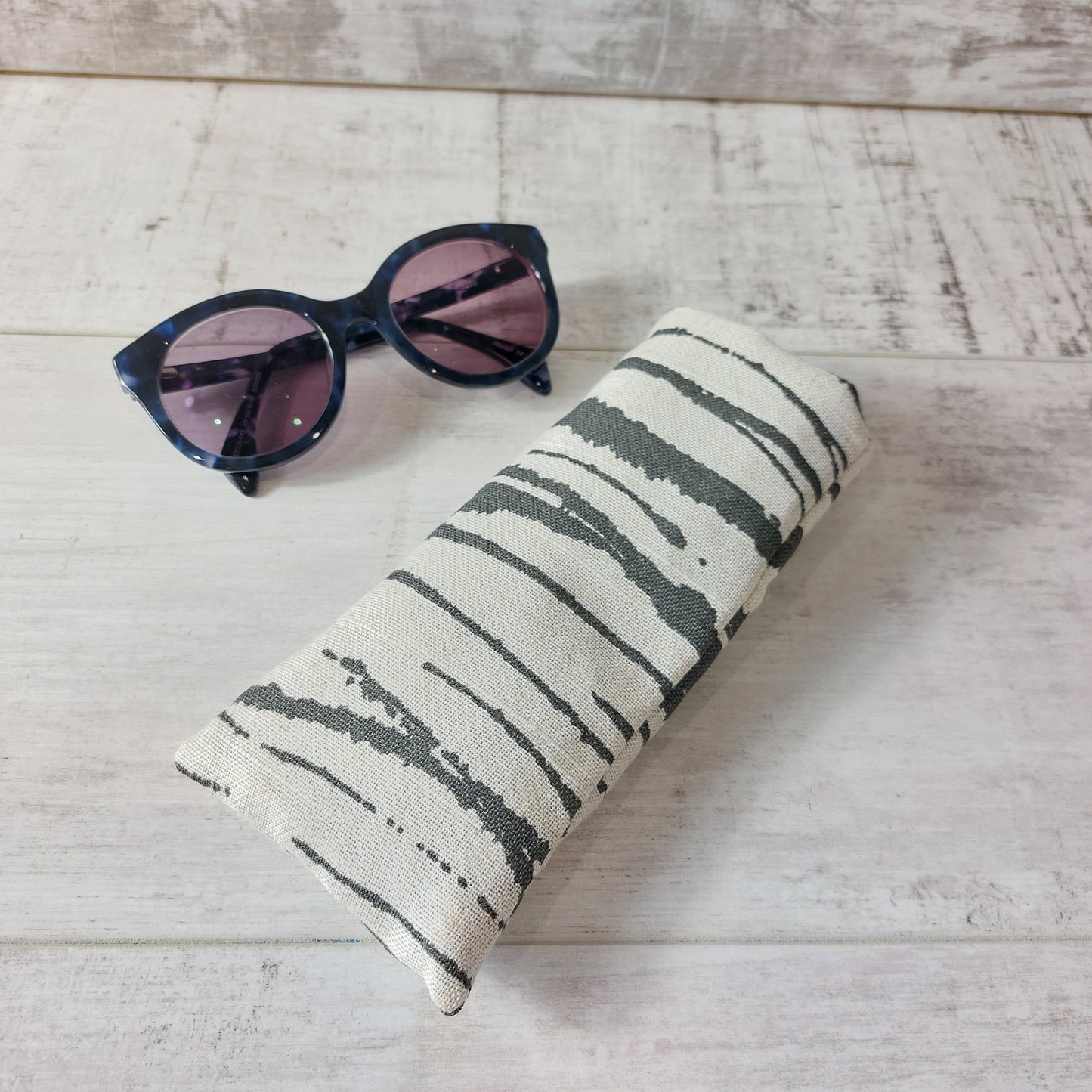 Neutral Stripe Sunglasses Case