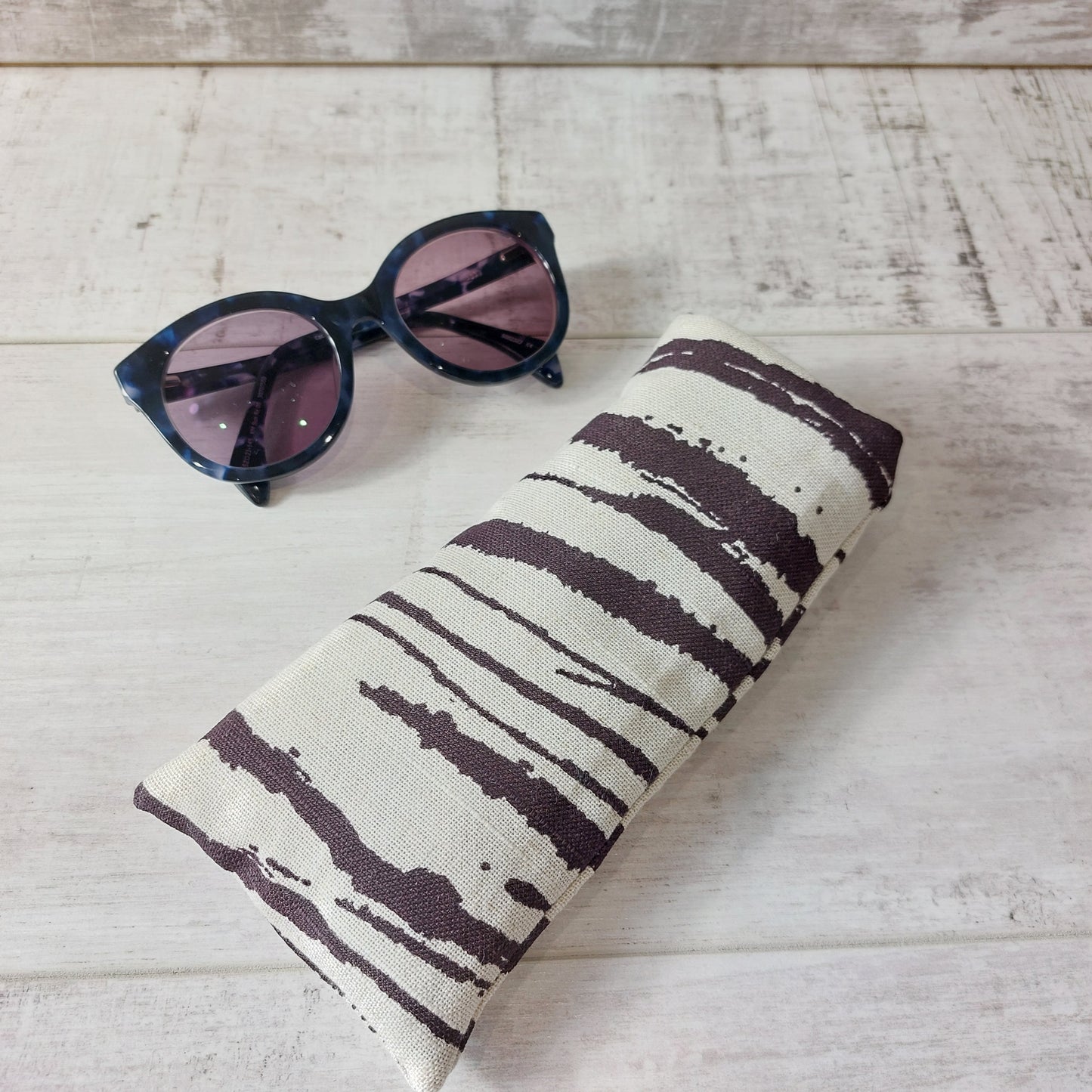 Chocolate and linen Modern Sunglasses Case