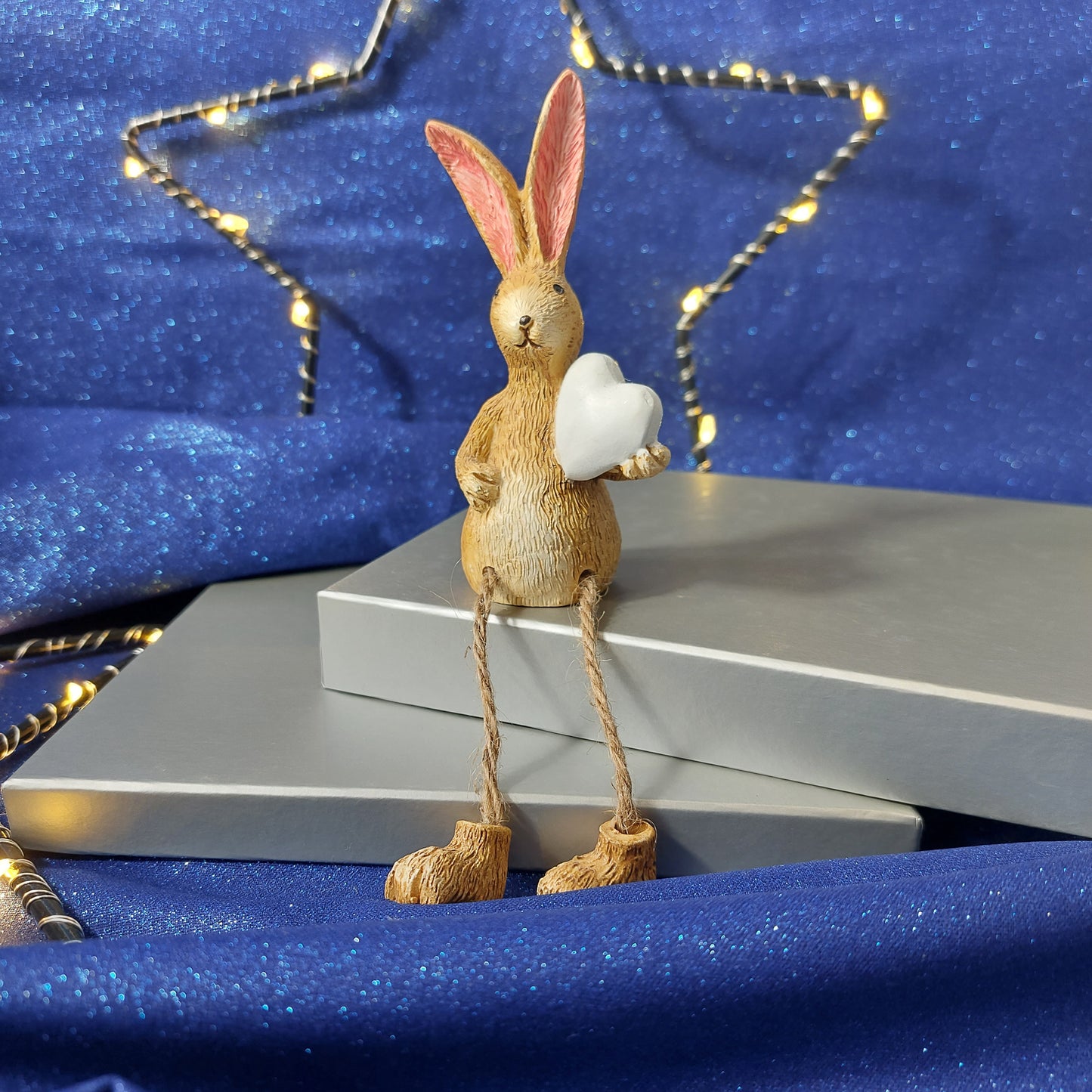 Bunny Holding a Heart with Large Ears Detail