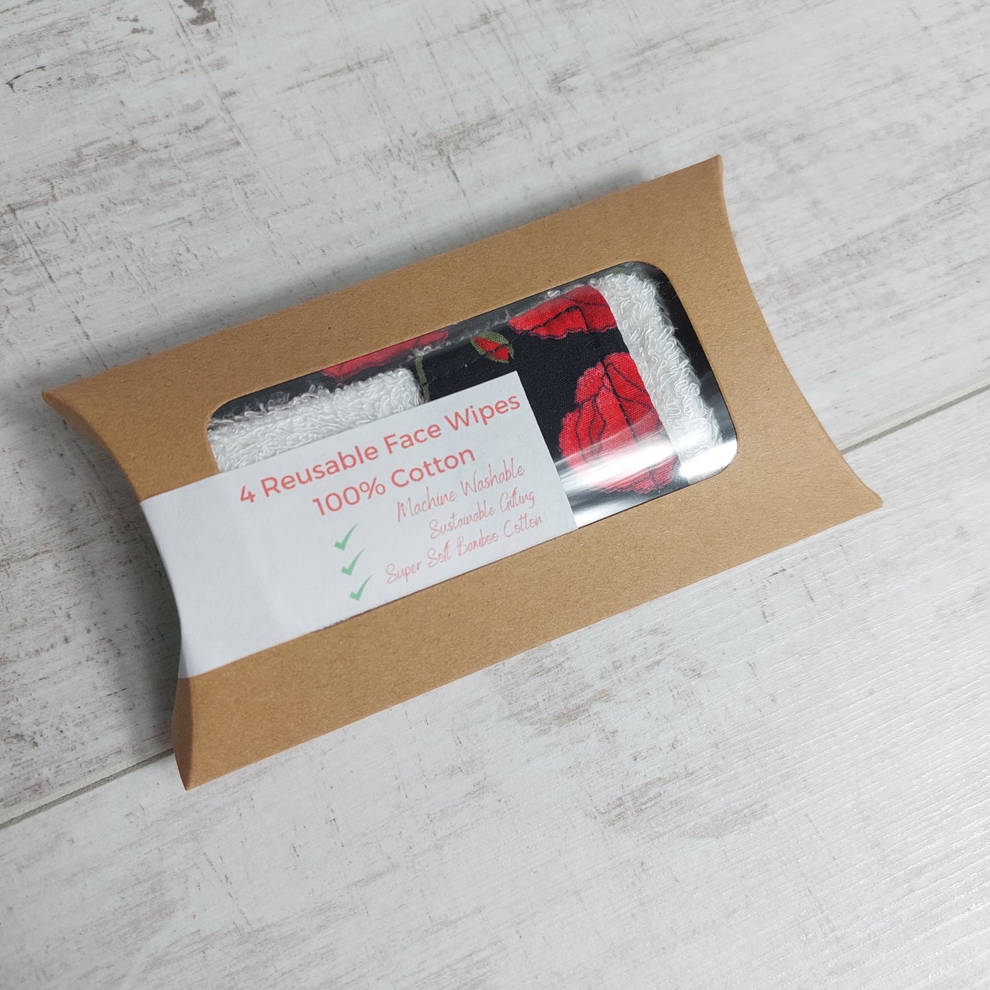 Mini pack of reuseable face wipes