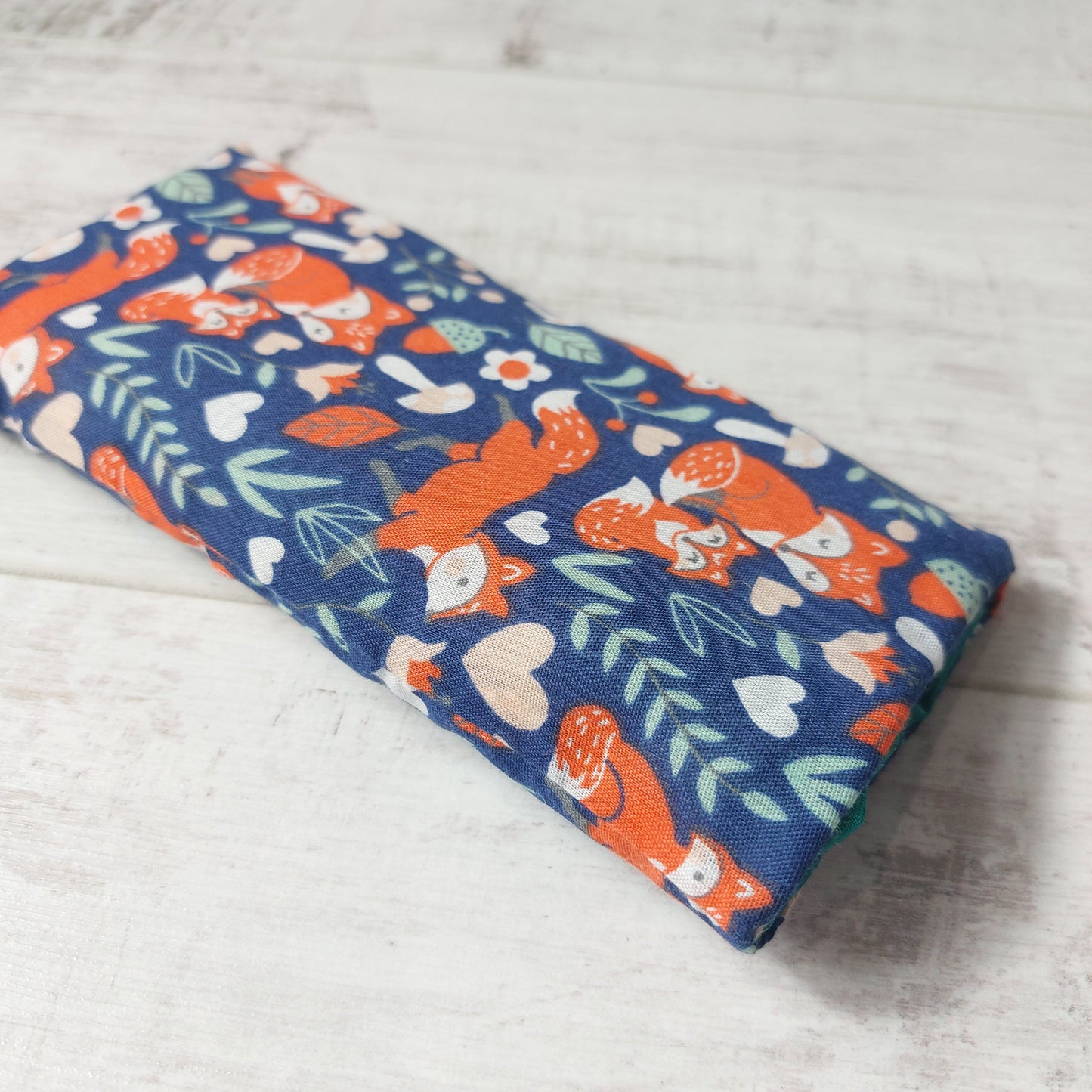 Blue fox print sunglasses case by Olganna.