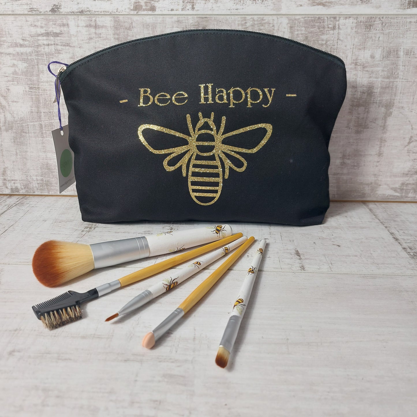 Bee Happy Make Up Bag and Bee Make Up Brushes Set