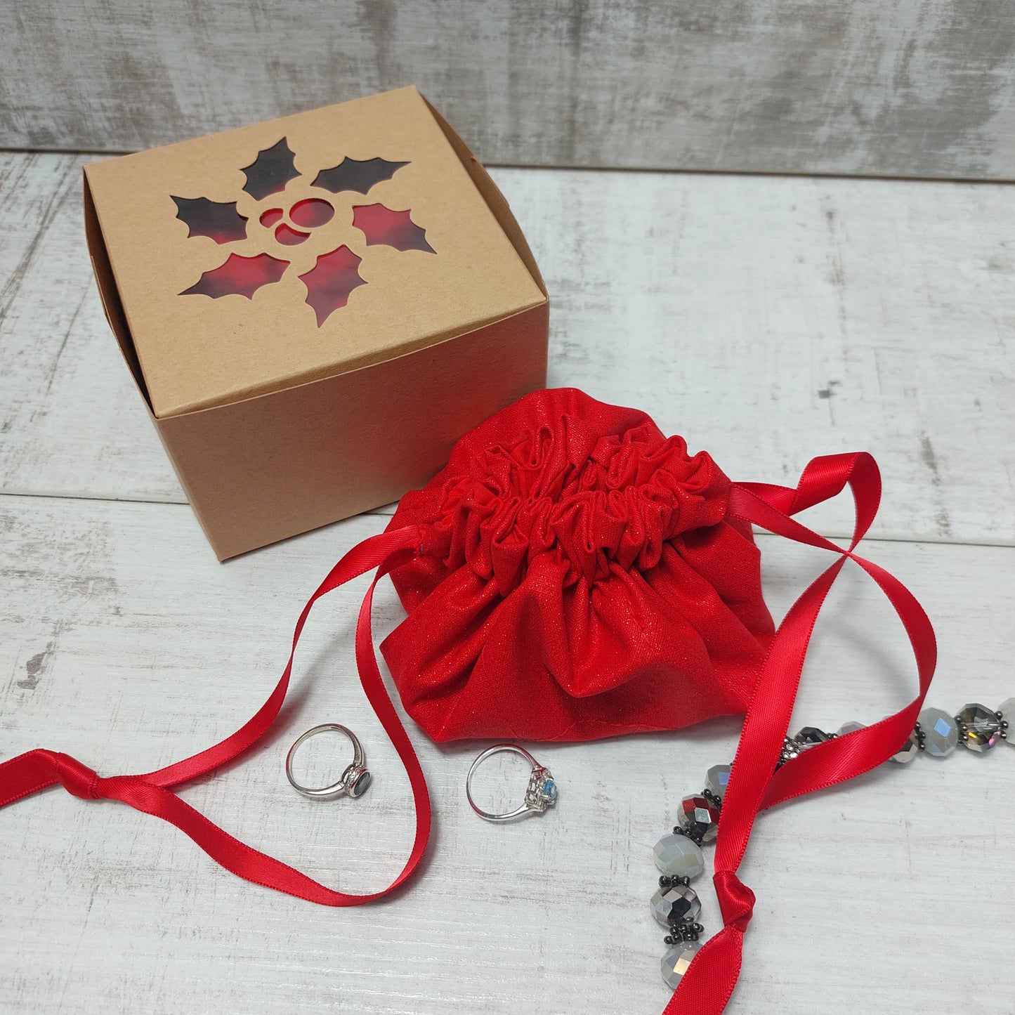 Glitter Jewellery Pouch with compartments