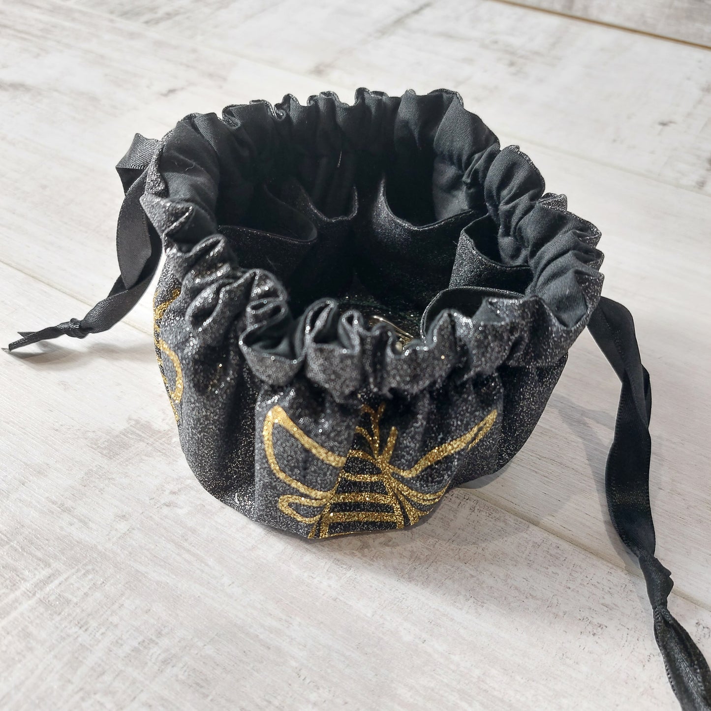 Bee Glitter Jewellery Pouch with compartments