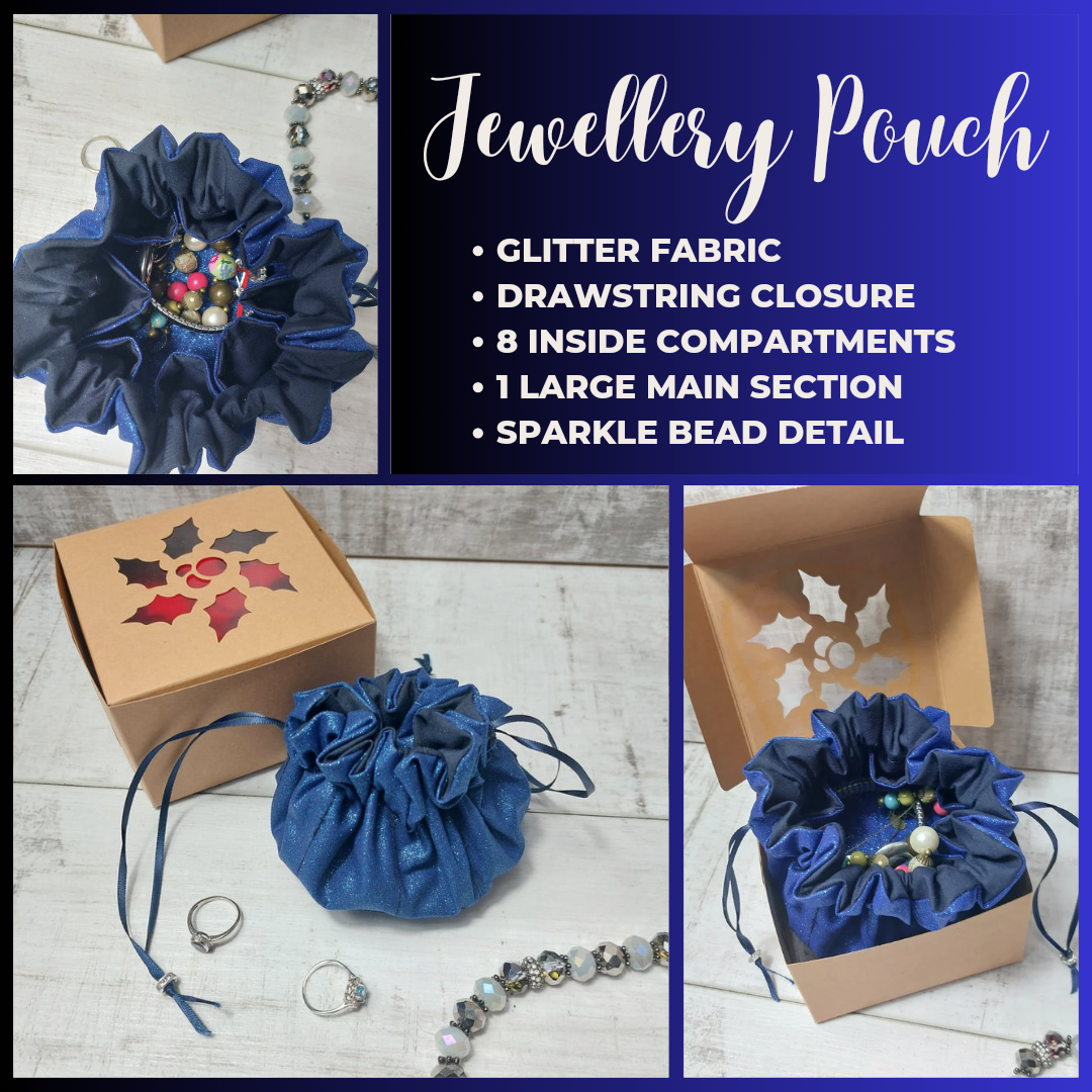 Glitter Jewellery Pouch with compartments