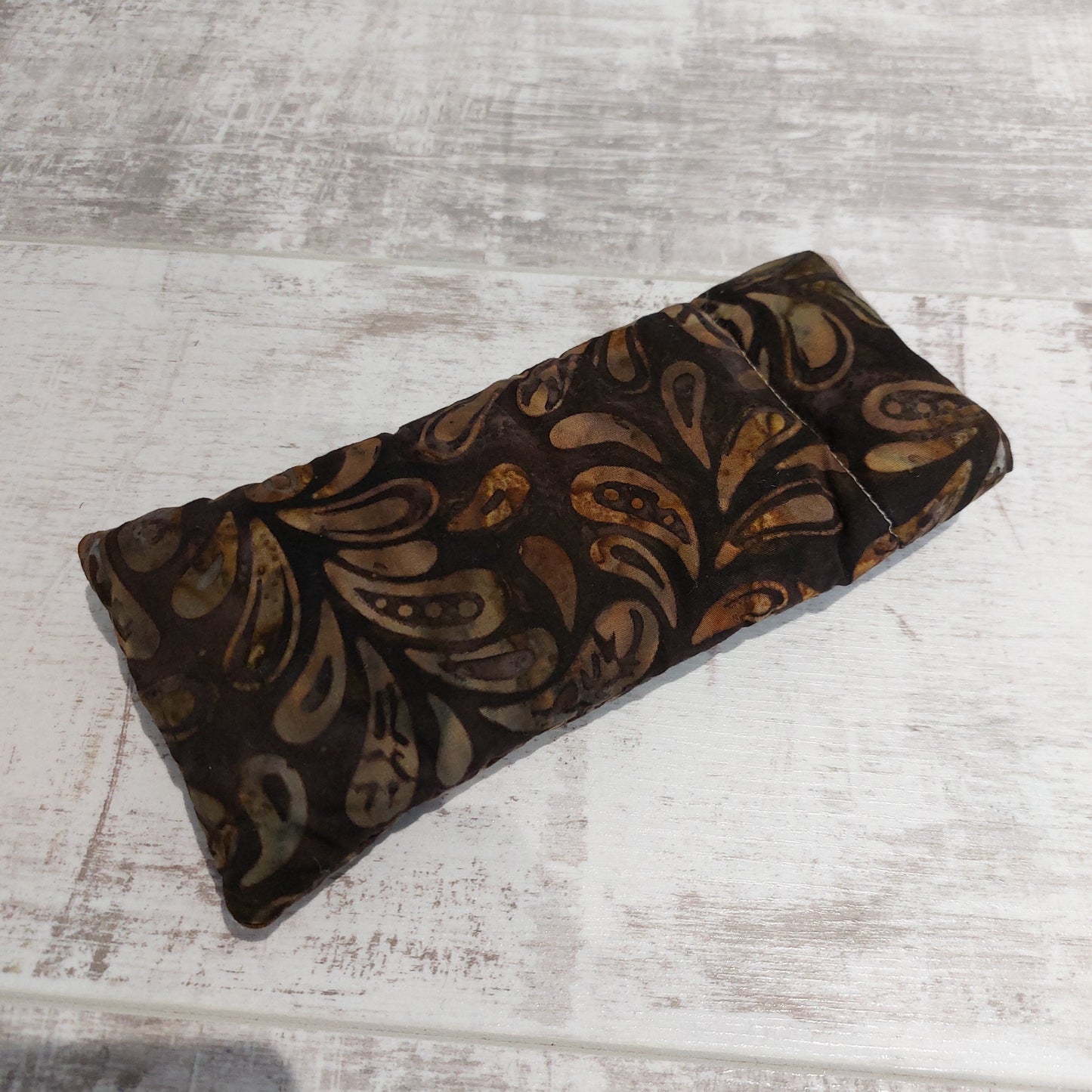 Brown and tan swirl design sunglasses case by Olganna.