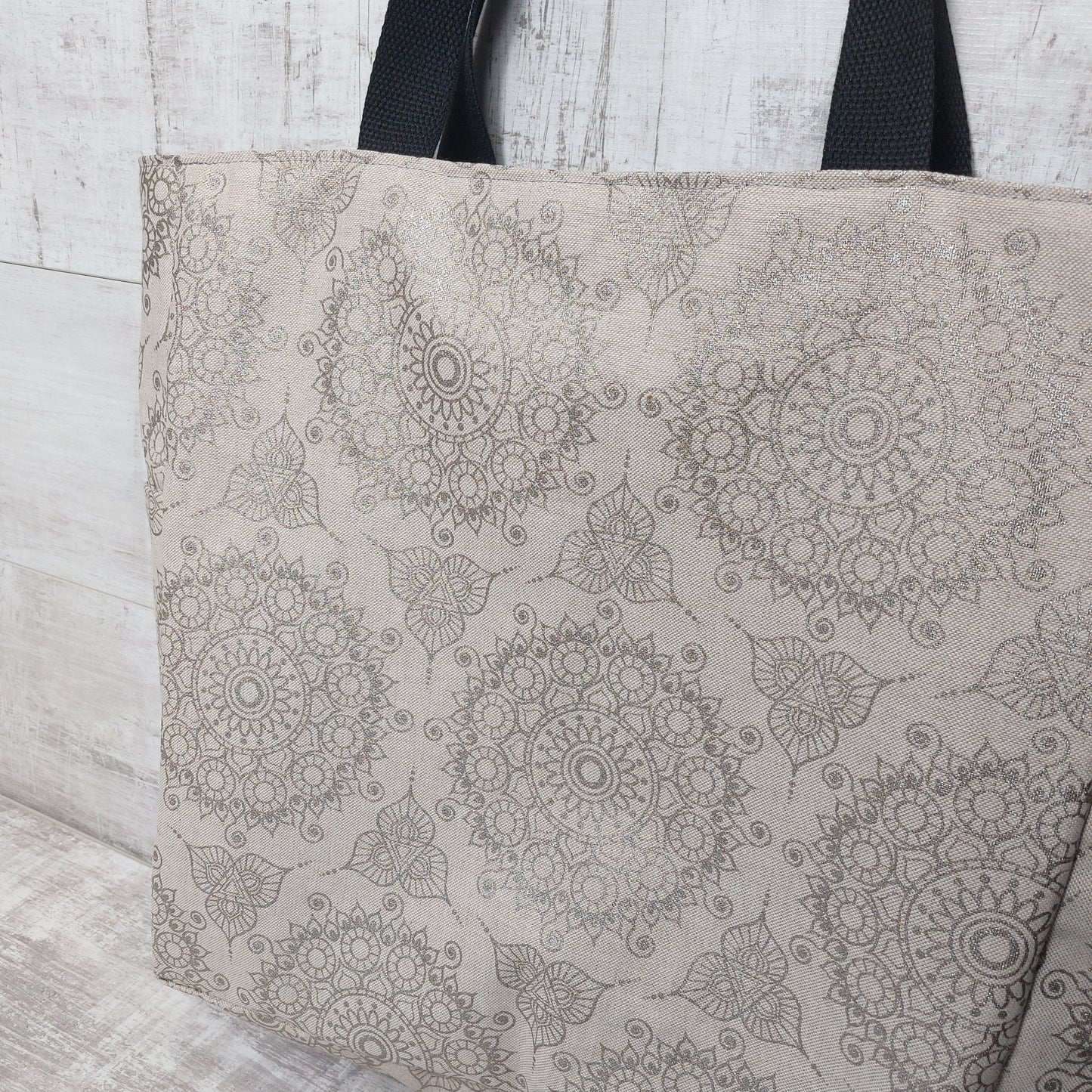 Multi pocket lined beach bag with secure zip fastening along the top. LAST ONE!