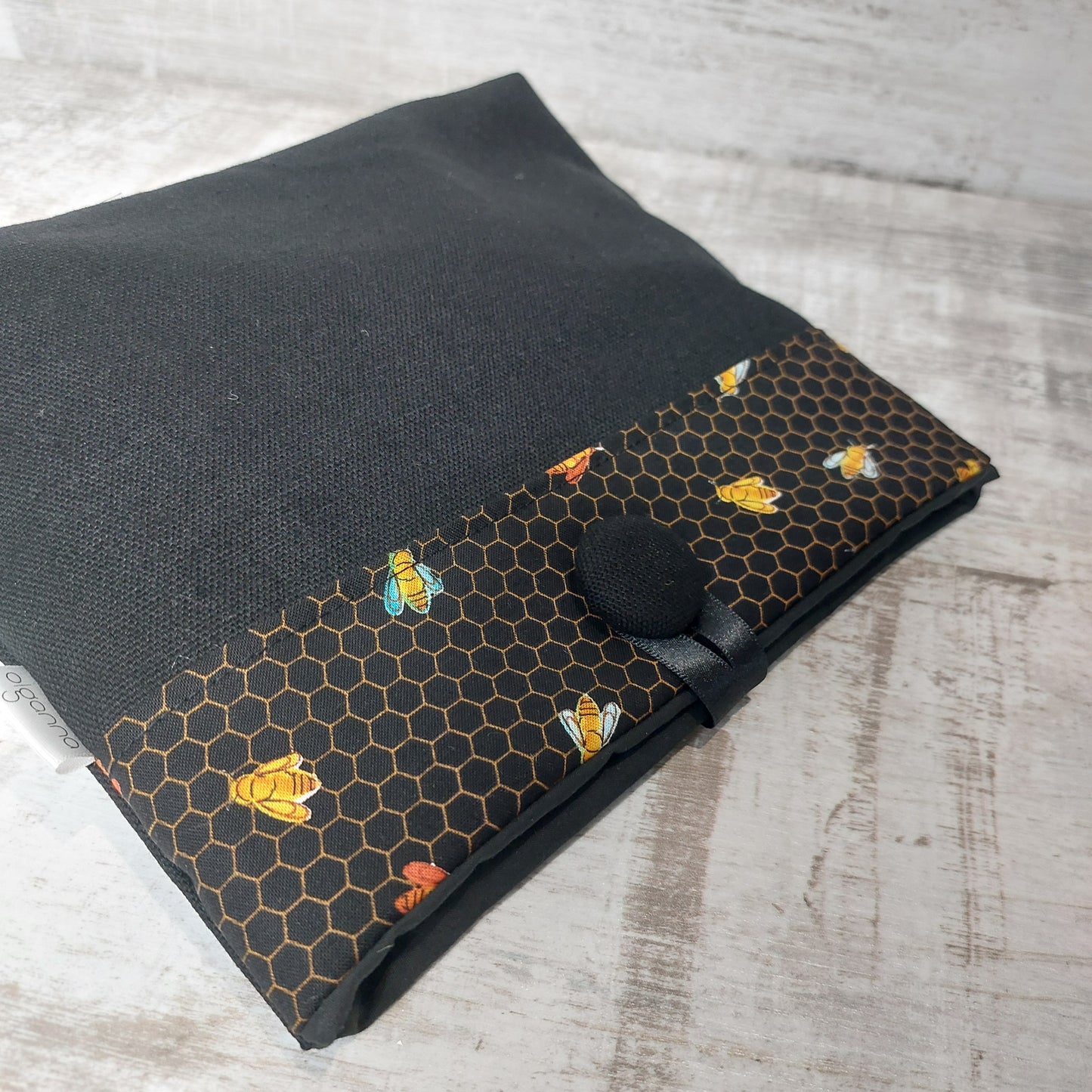 Button Pouch in Honeycomb Bee Print | Spacious Makeup Bag