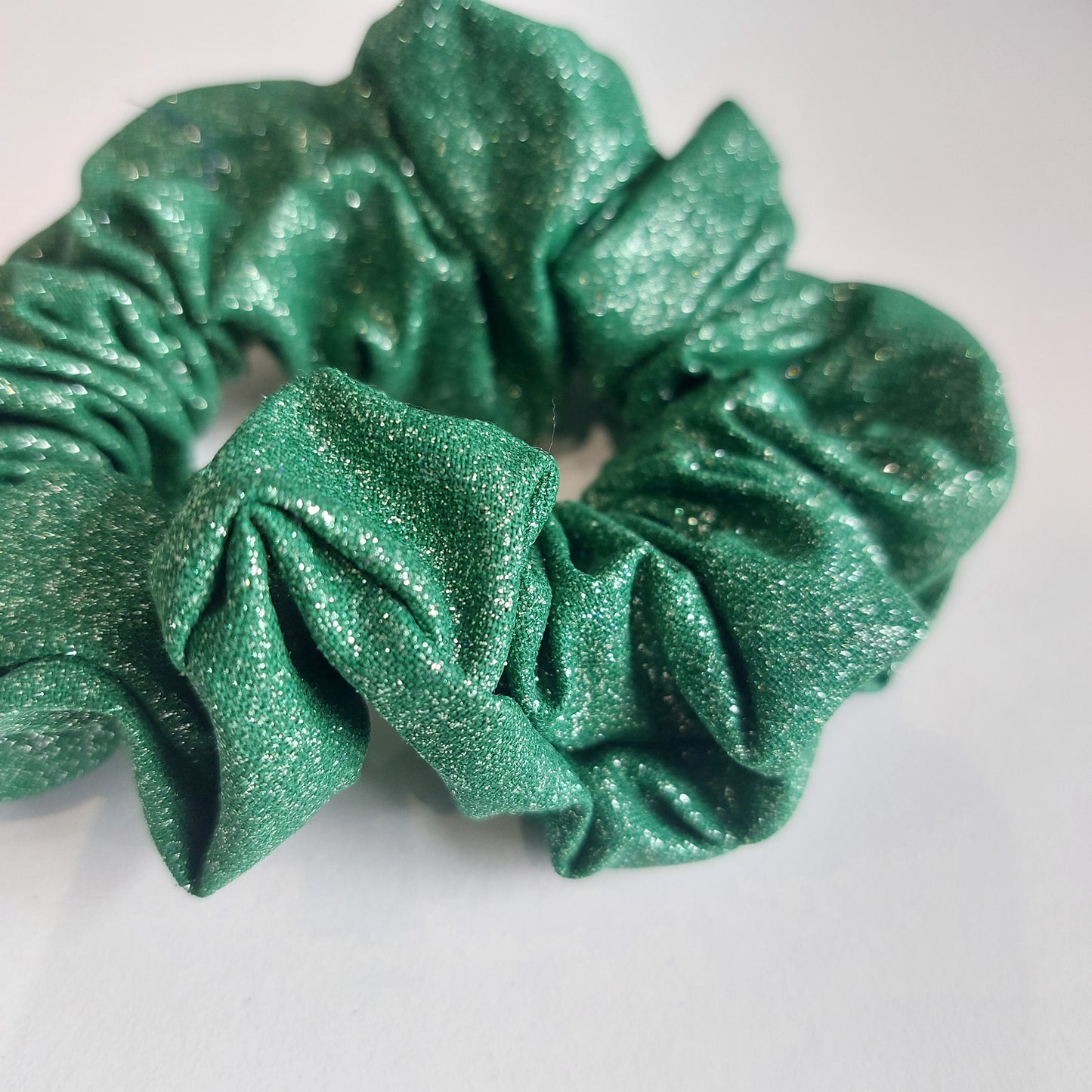 Green Glitter Scrunchie
