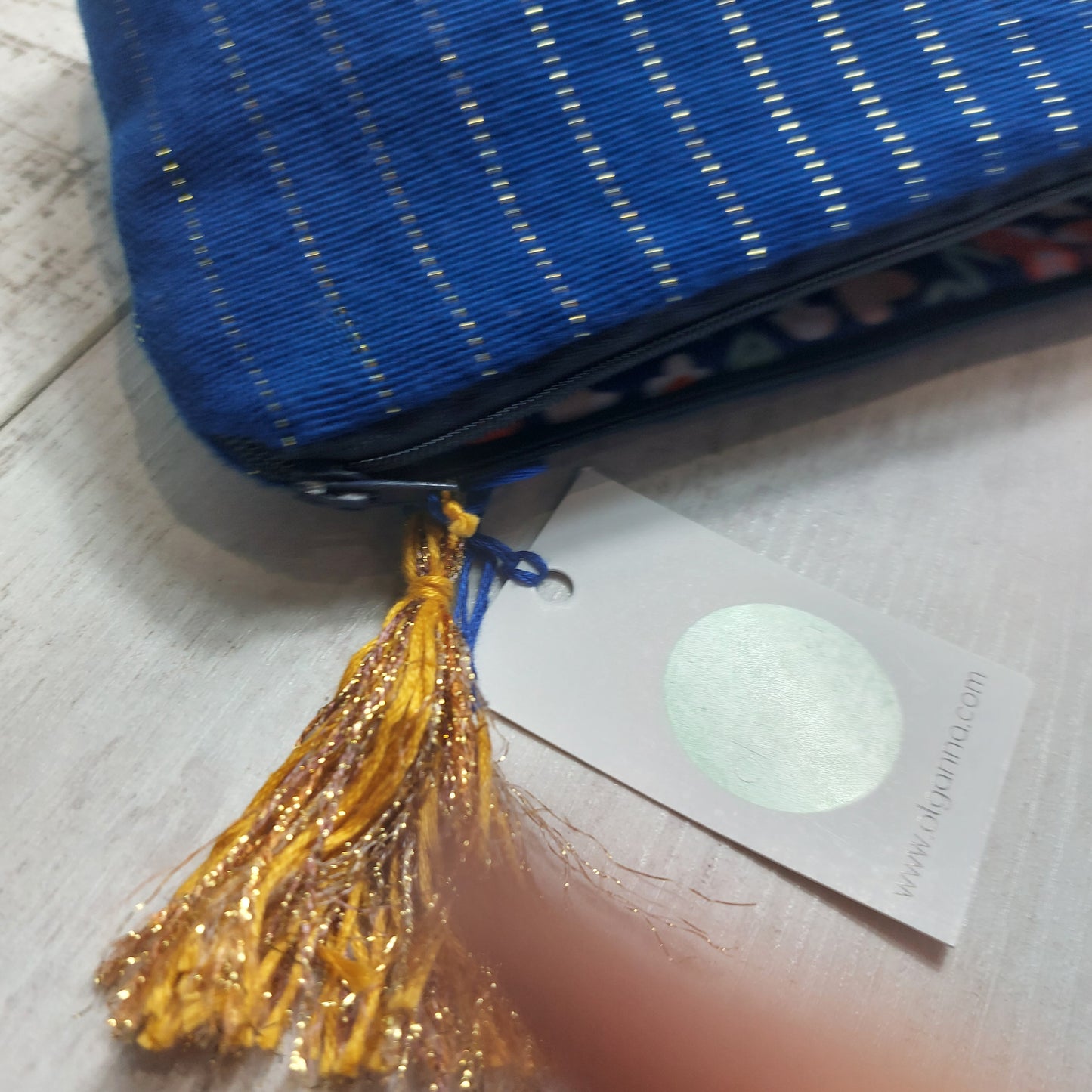 Make Up Bag Blue and Gold
