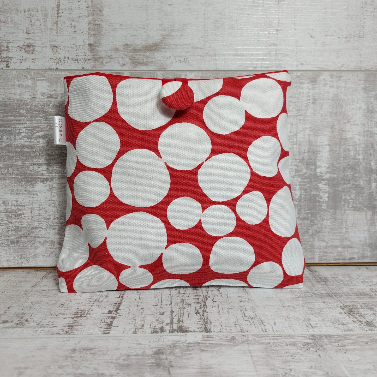 Button Pouch Red Spot Abstract