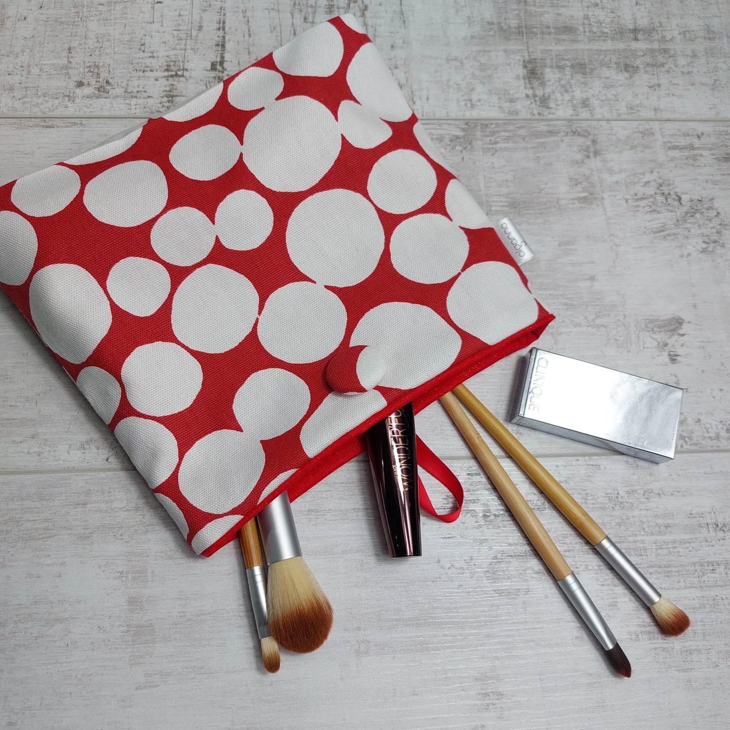 Button Pouch Red Spot Abstract