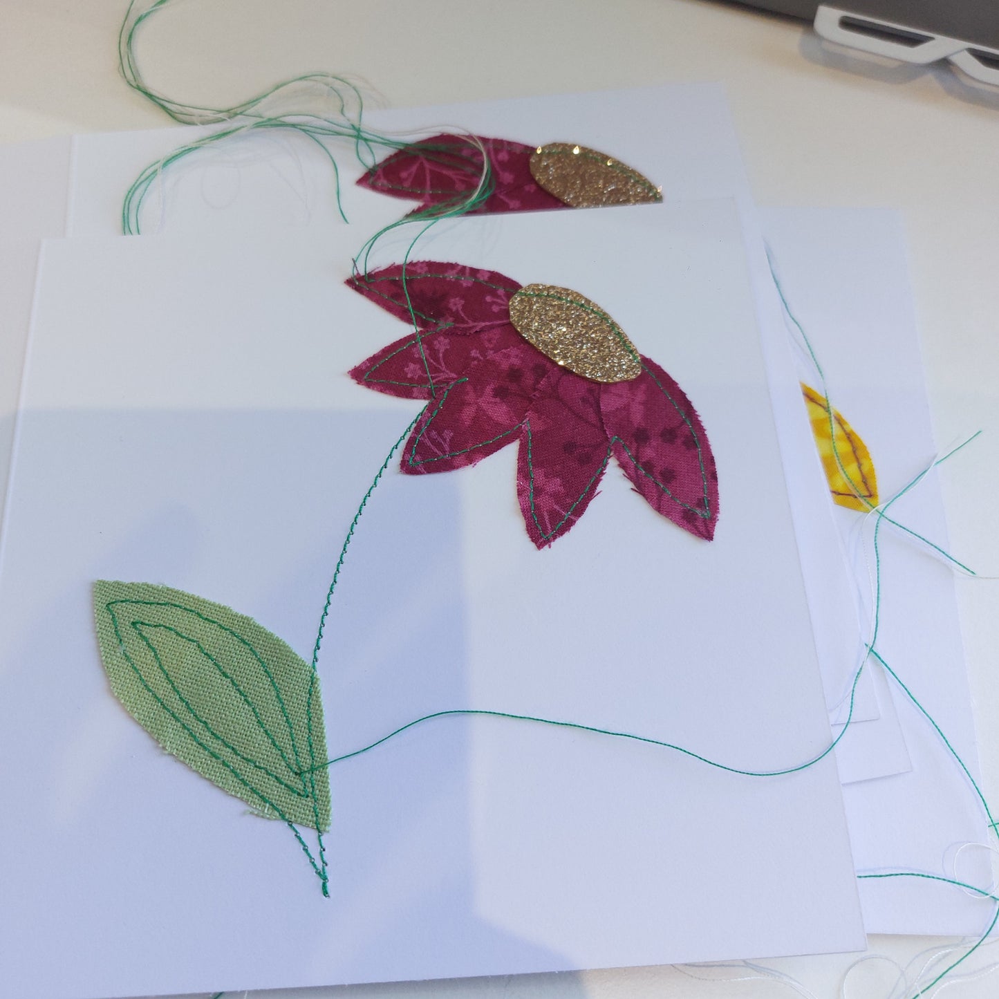 Greetings Card Sewing Kit - Make 6 unique stitched cards in a floral design.