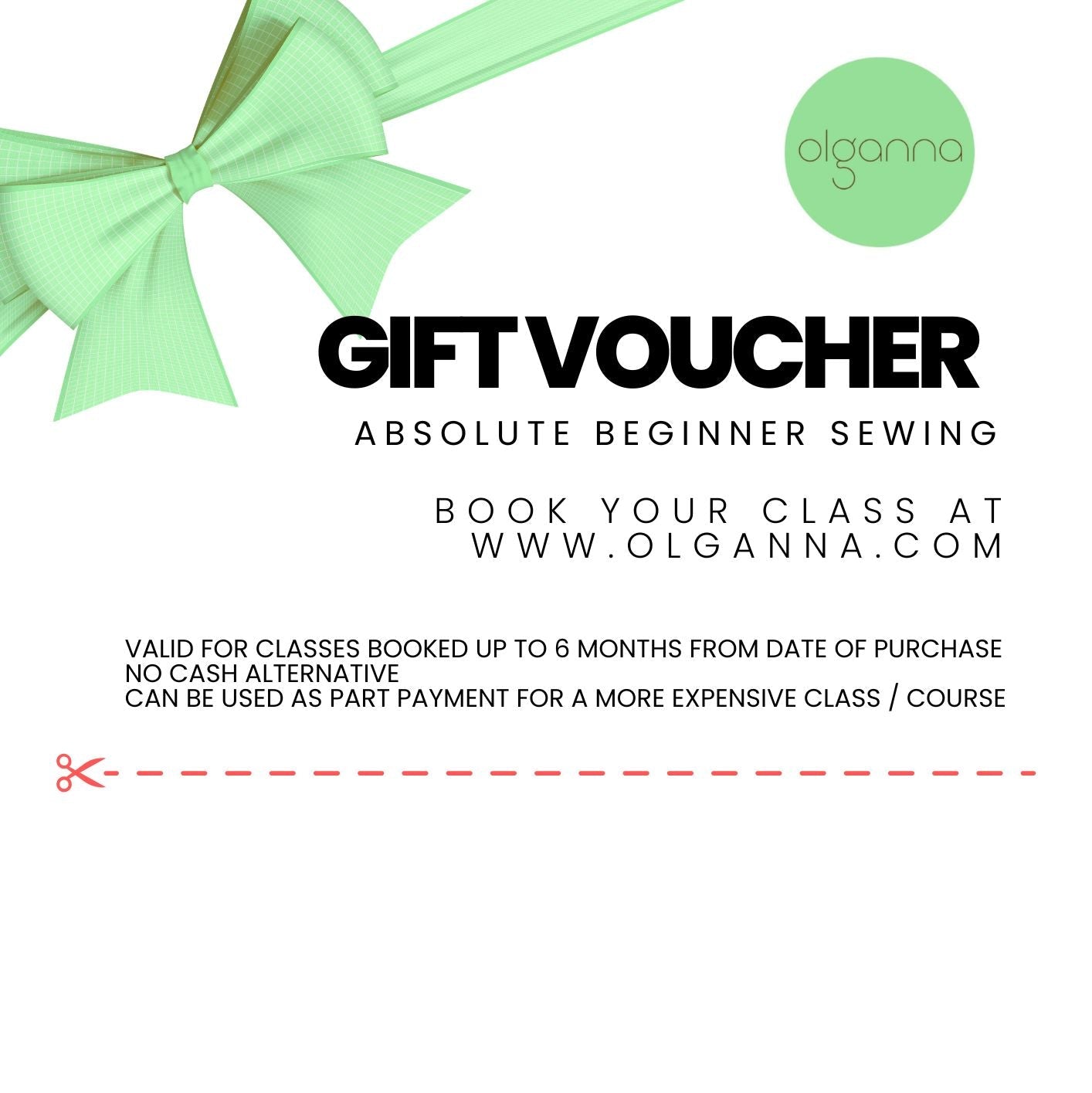 Gift Voucher - ABSOLUTE BEGINNER SEWING CLASS