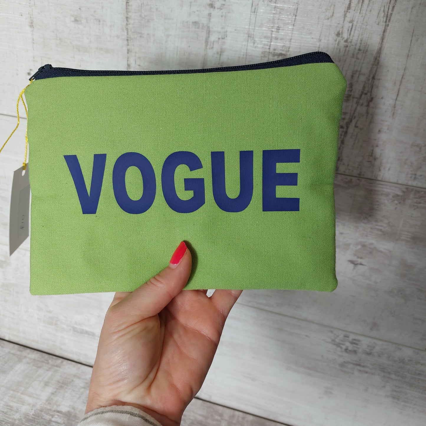 'Vogue' Lime Make Up Pouch with Zip Fastening