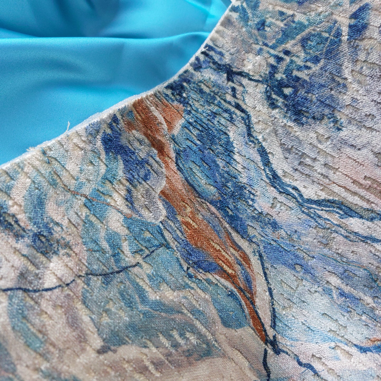 Luxurious Velvet Boxy Make Up Bag with Large Fluffy Pom Pom