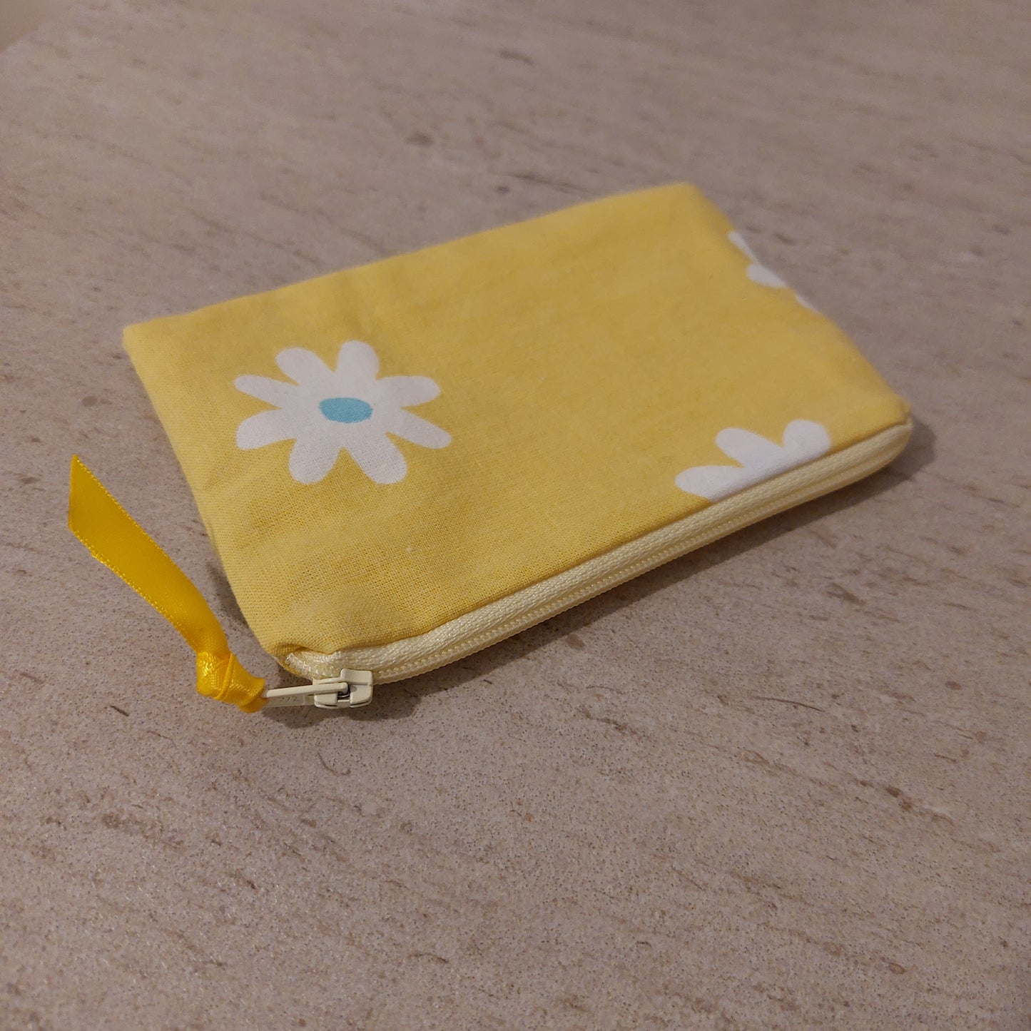 Yellow flower zip purse