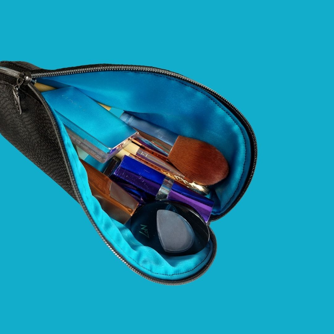 Half Moon Make Up Bag and Brushes Set