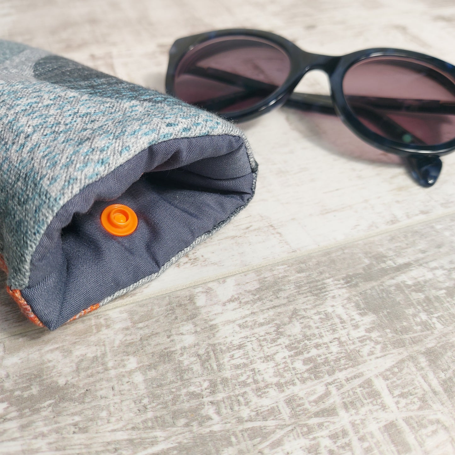 Dark Grey Glasses Case with Pop of colour.