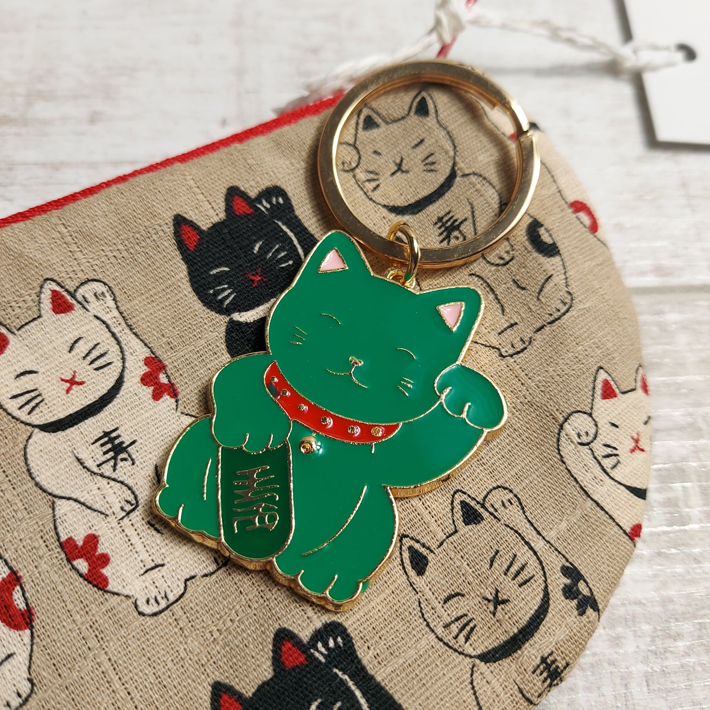Lucky Cats Enamel Keyring