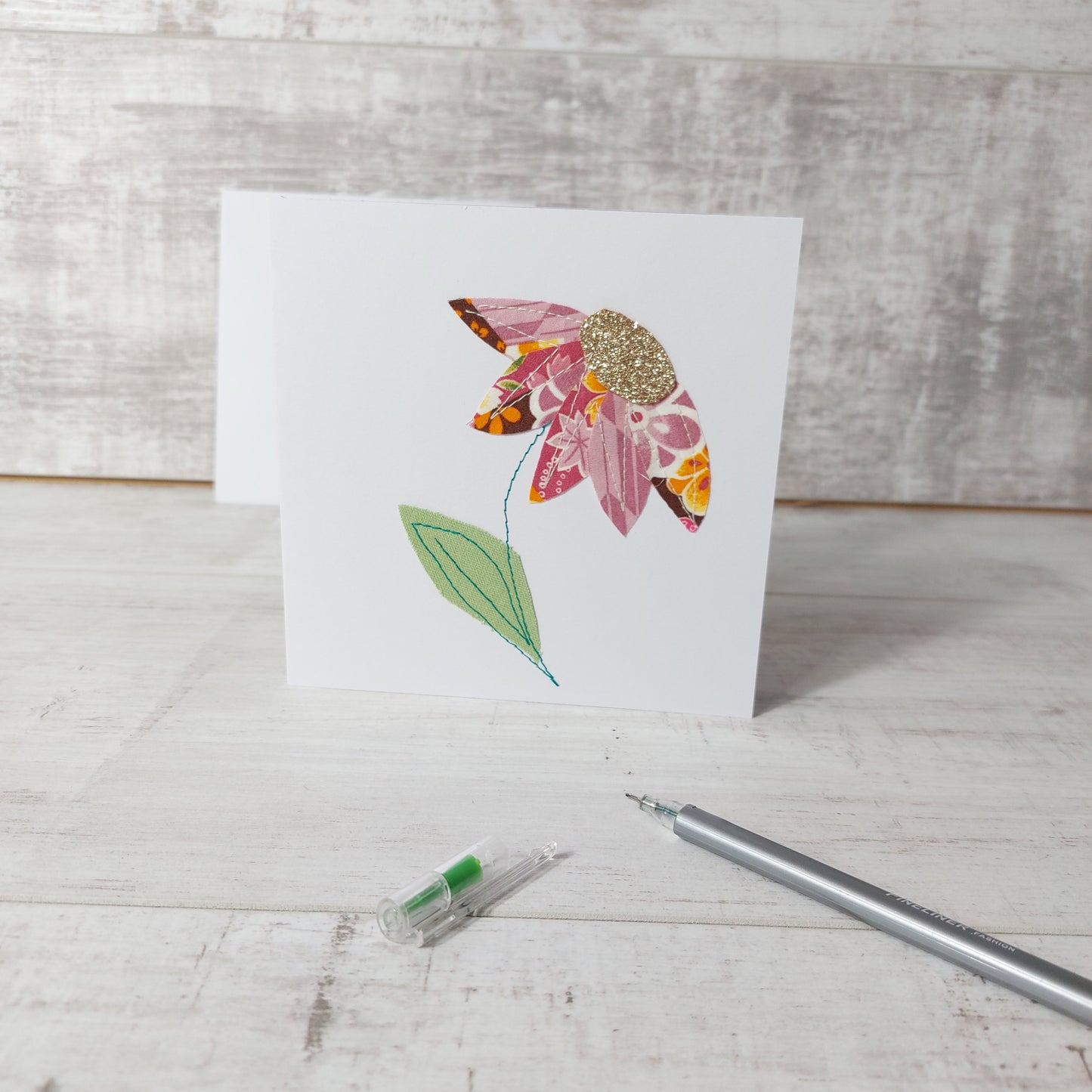 Fabric Flower Greetings Card 💌