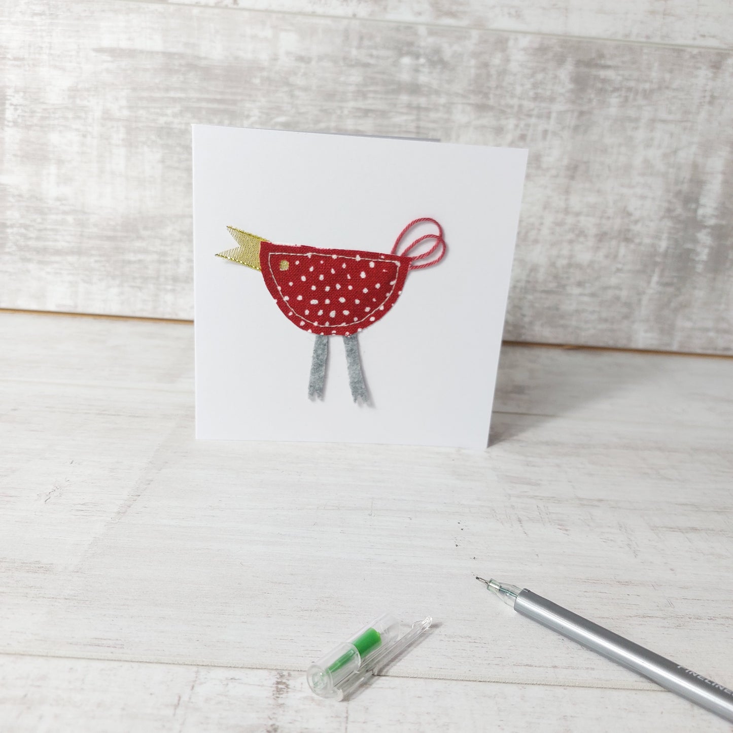Greetings Card With Applique Bird 💌