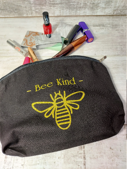 Bee Happy / Bee Kind Make Up Bag
