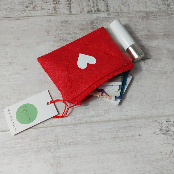 Red glitter purse with heart
