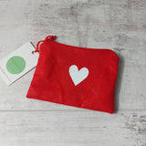 Red glitter purse with heart