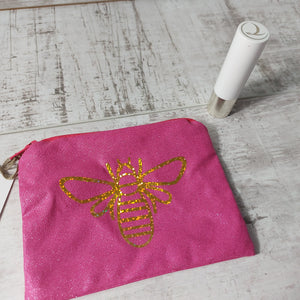 Pink gold glitter bee