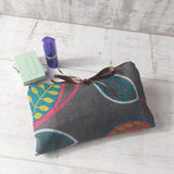 Multi autumn zip wrap Make Up Bag and Brushes Gift Set for Her