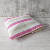 Striped Travel Pouch with Wipe Clean Lining and Zip Fastening