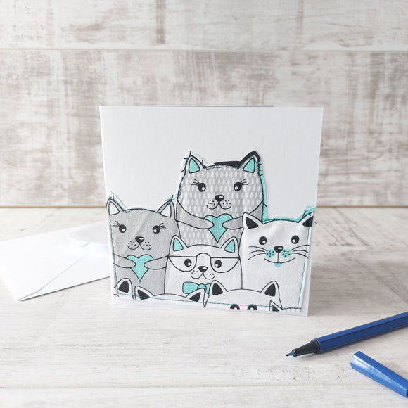 Cats with Hearts Greetings Card
