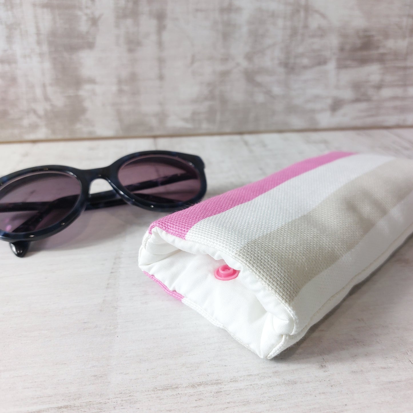 Pink Marine Stripe Sunglasses Case