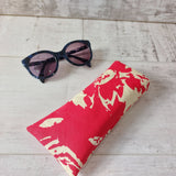 Red Abstract Floral Sunglasses Case