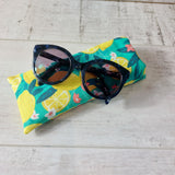 Sunglasses Case with Bright Yellow Lemon Print.