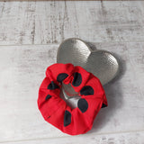 Red with Large Black Spot Scrunchie