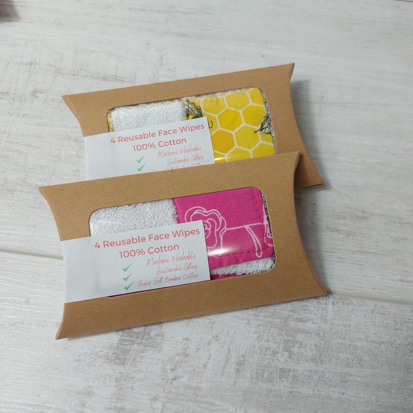Mini pack of reuseable face wipes