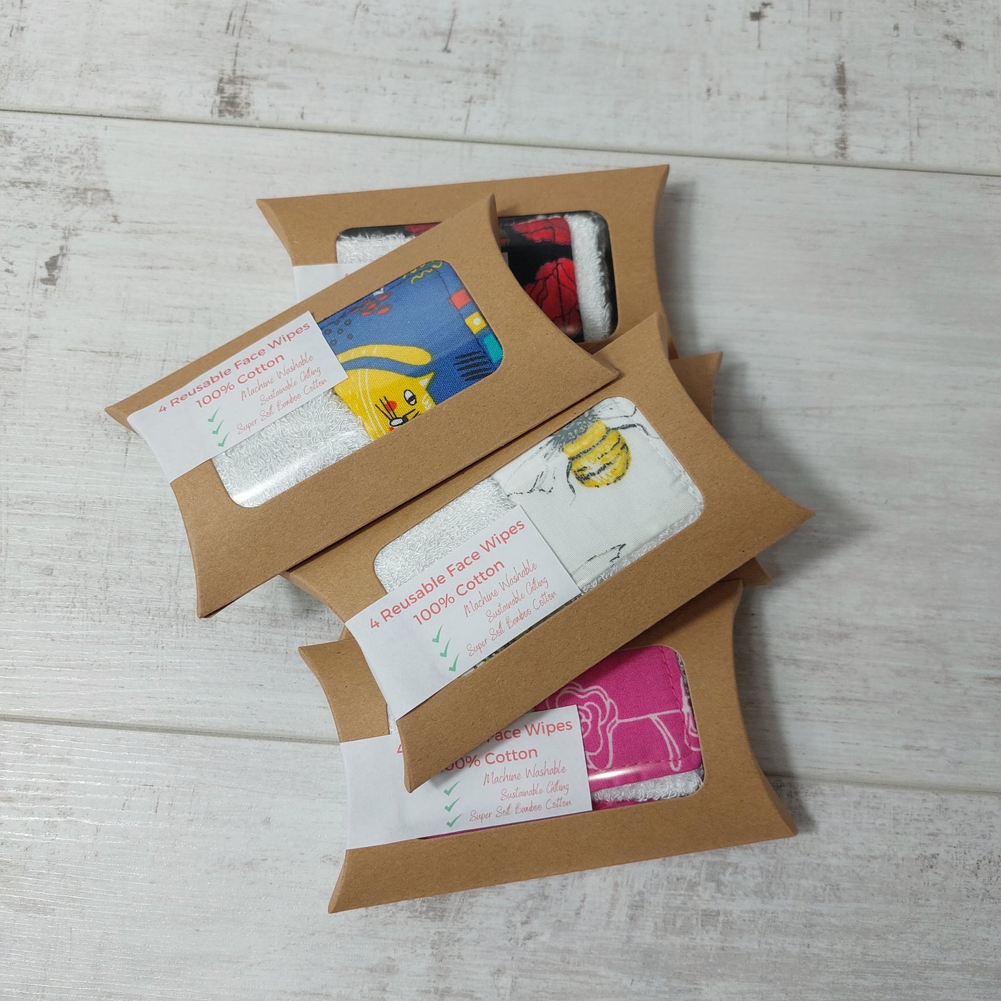 Mini pack of reuseable face wipes