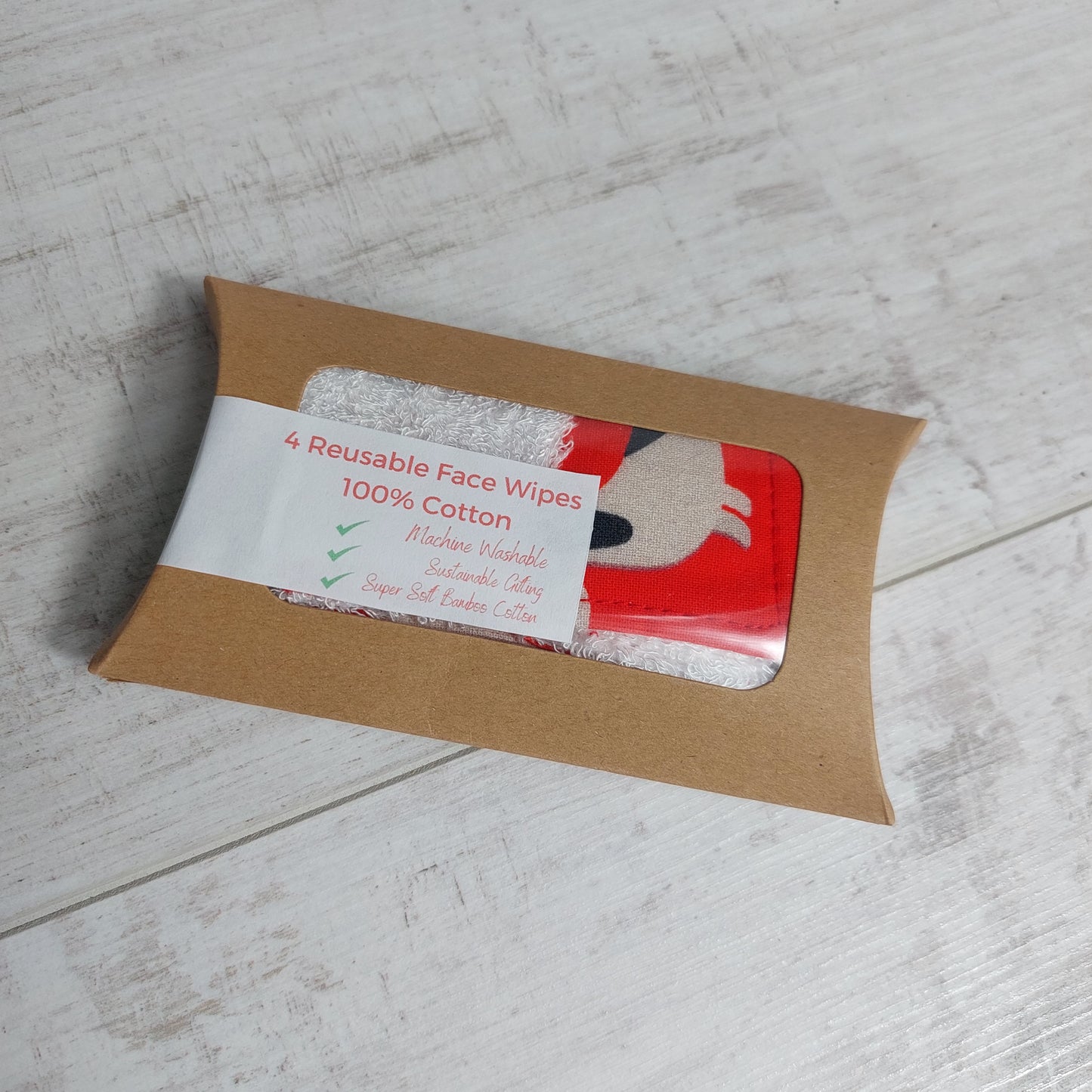 Mini pack of reuseable face wipes