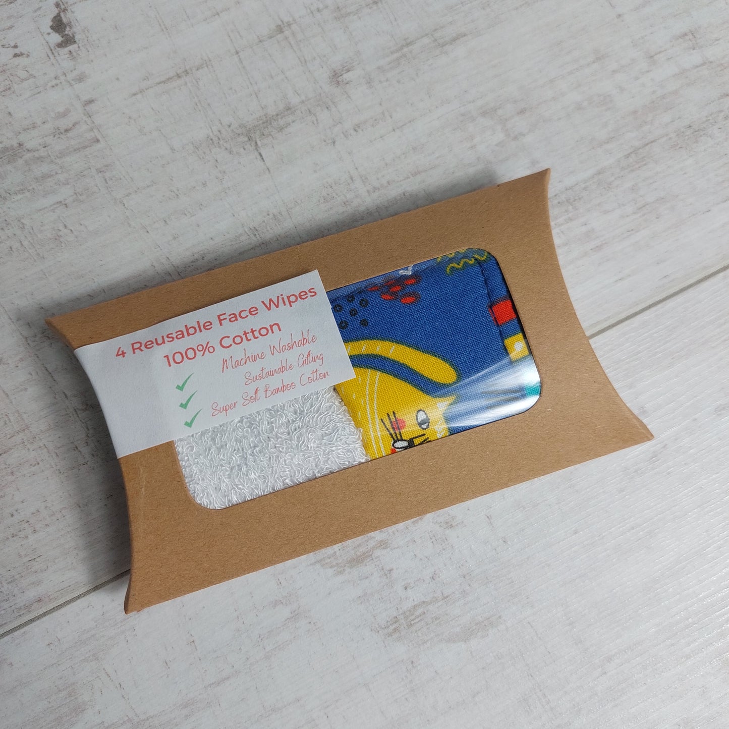 Mini pack of reuseable face wipes