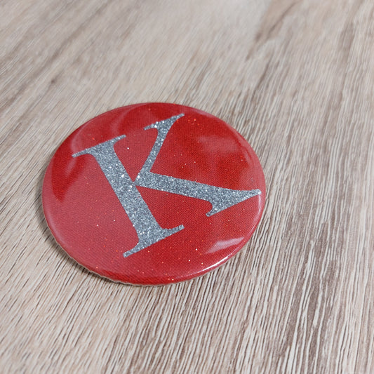 Glitter Initial Compact Mirror