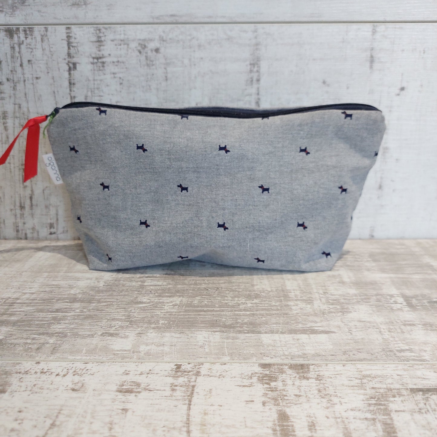 Scottie dog fabric zip bag