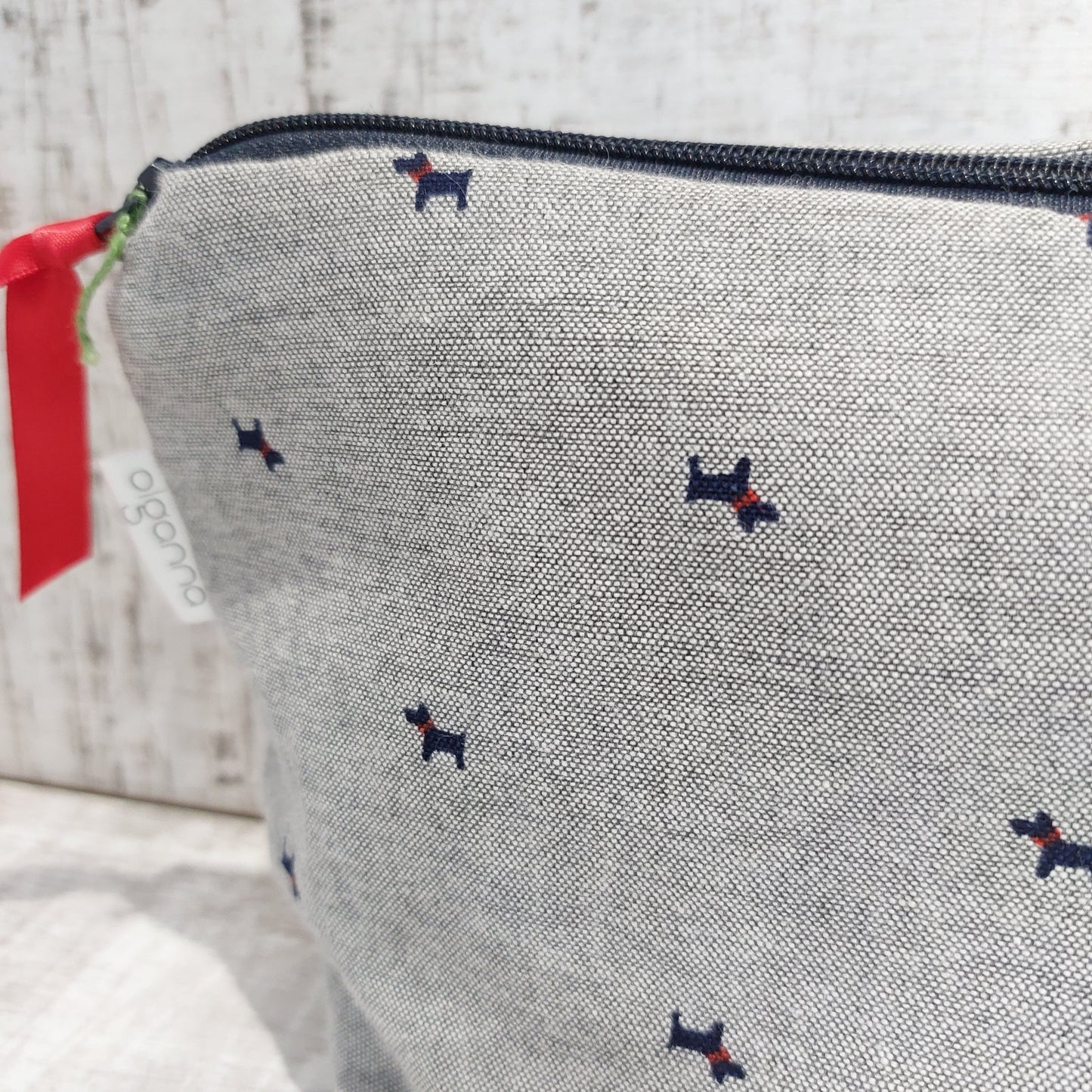 Scottie dog fabric zip bag