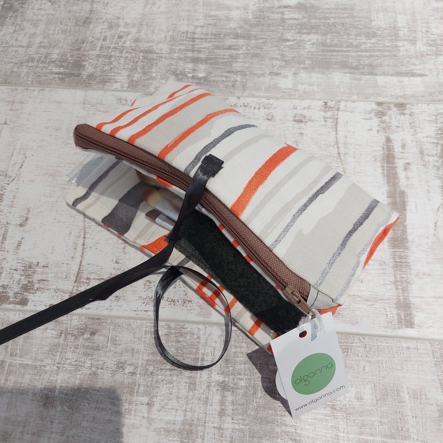 Zip Wrap Make up Bag and brushes