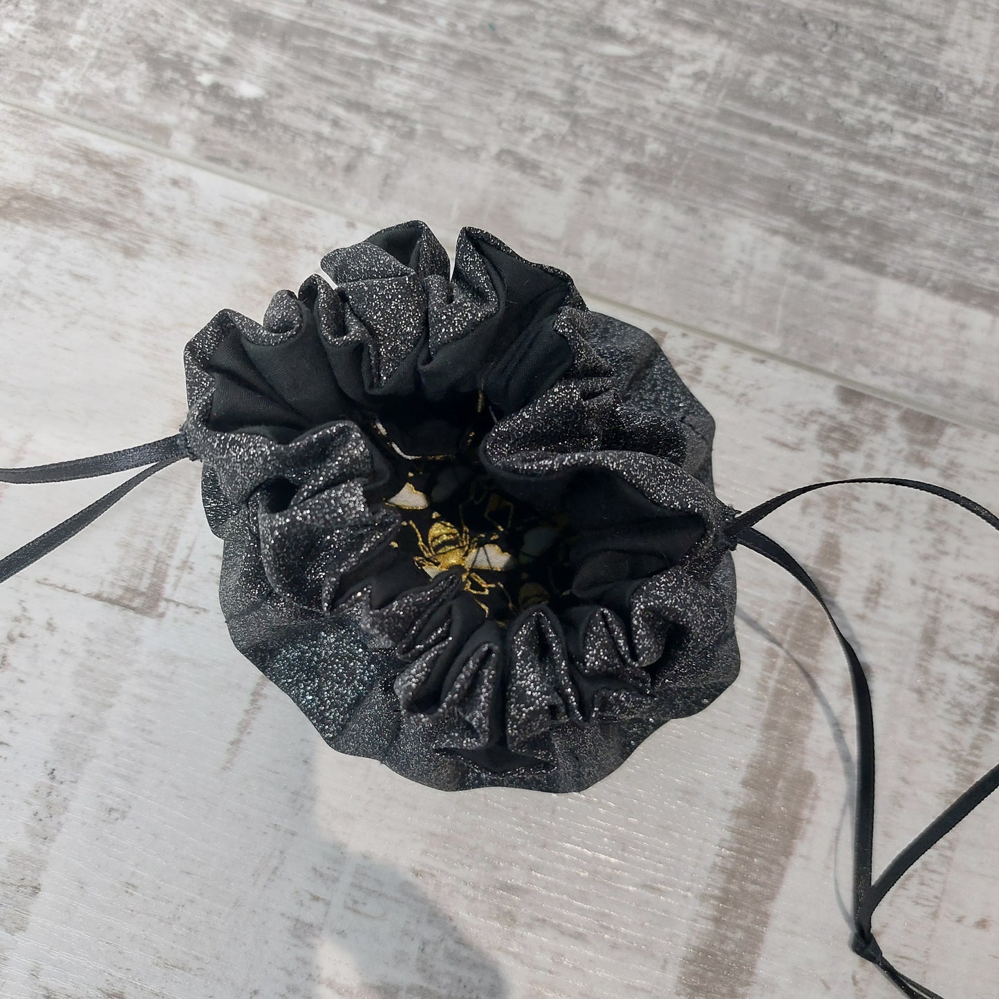 Personalised Jewellery Pouch in Black and Gold | Travel Gift Idea for Her