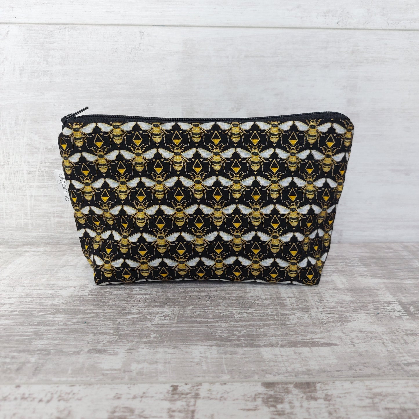 Small Zip Makeup Bag in Art Deco Print | Luxurious Pouch for Makeup & Everyday Use
