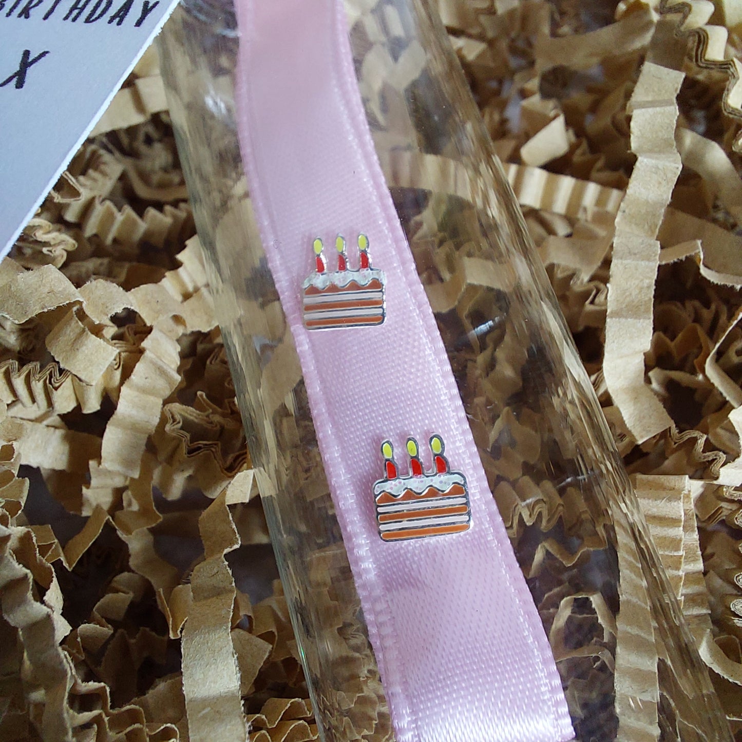 Birthday Cake Earrings With Happy Birthday Tag