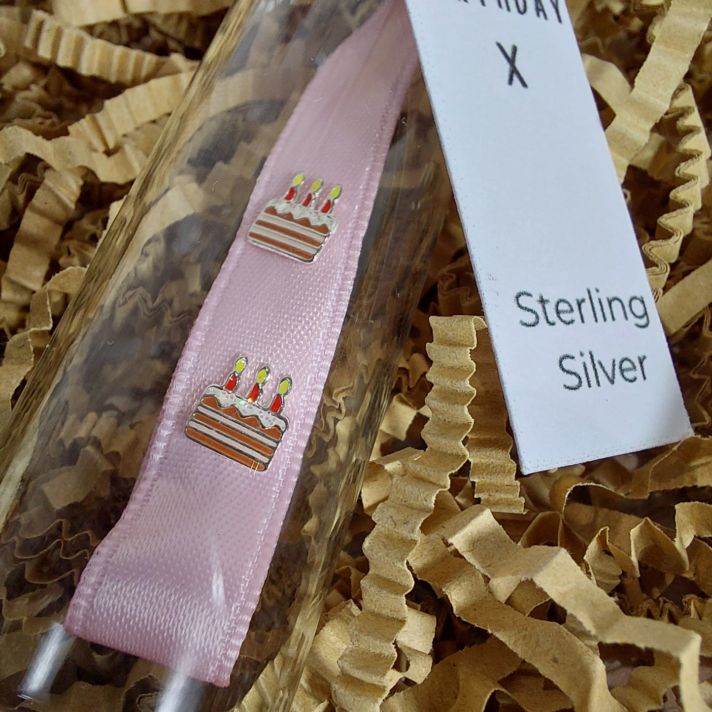 Birthday Cake Earrings With Happy Birthday Tag