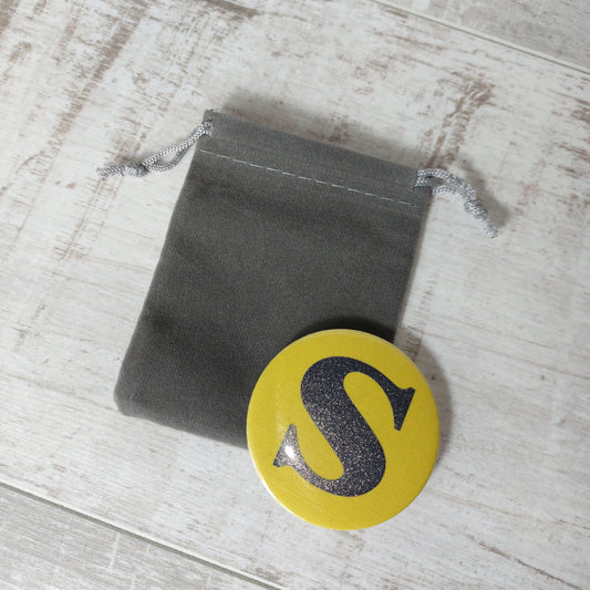 Personalized Compact Mirror with Velvet Pouch - Initial Gift Ideas for Her
